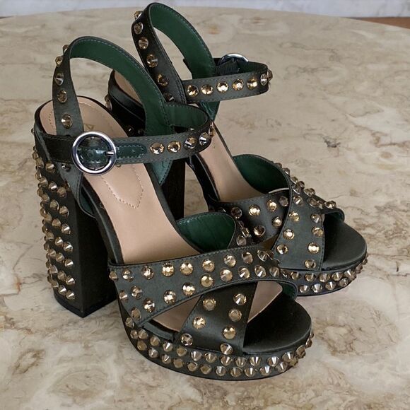 Aldo Britain Studded Platform Chunky Heel Strap Sandals - Picture 1 of 15
